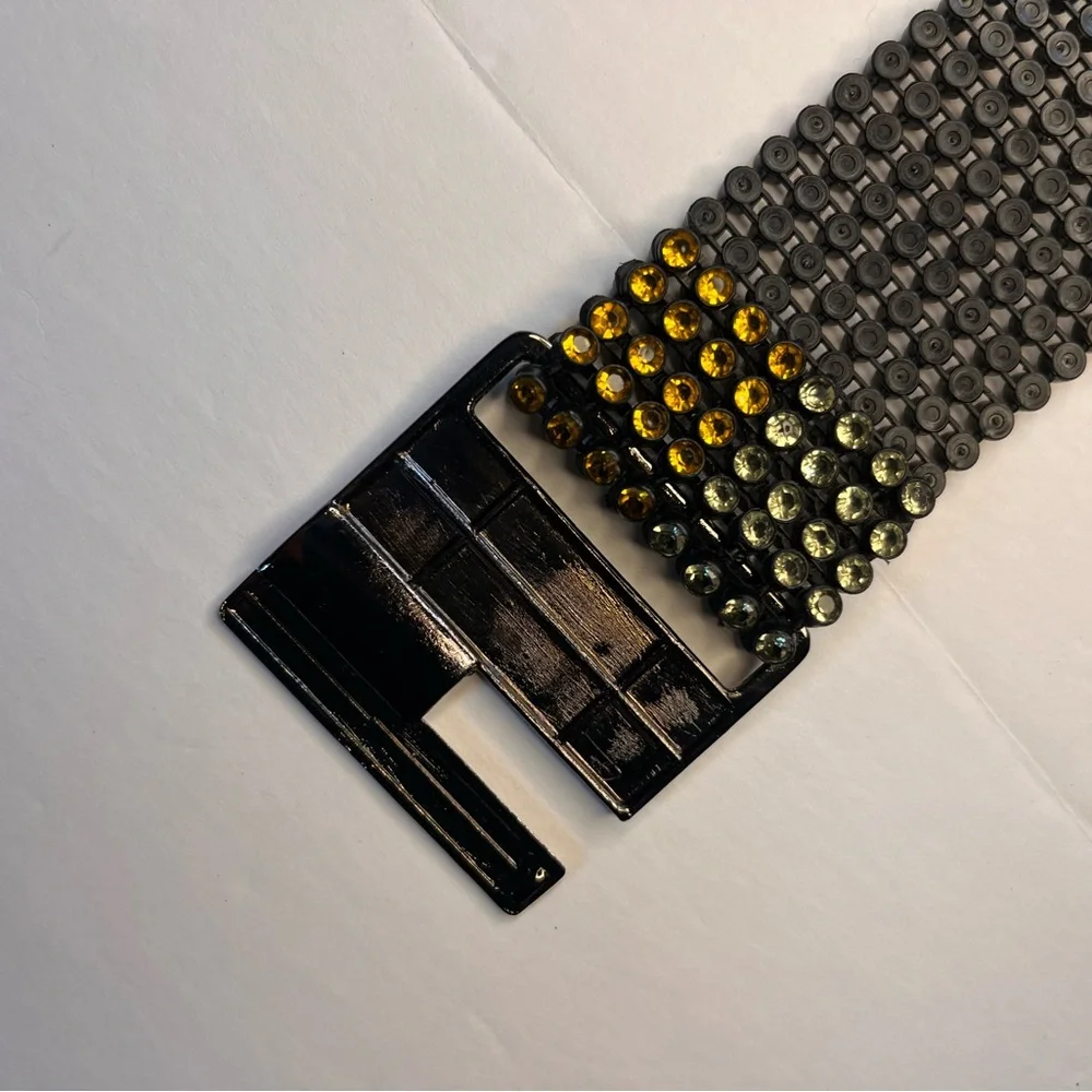 Beaded Stretch‎ Disco Belt Clasp Closure Multi-Colored Stretchy Color Block